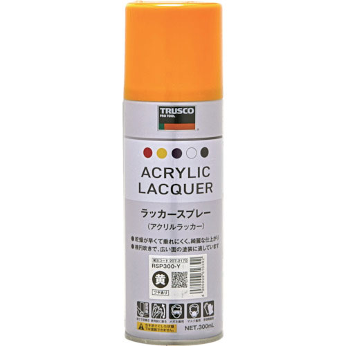 ＴＲＵＳＣＯ　アクリルラッカースプレー　黄　３００ｍｌ＿