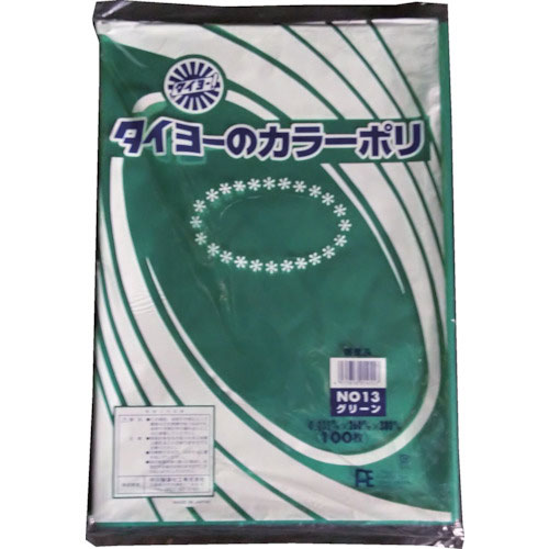 タイヨー　カラーポリ袋０３５（グリーン）　Ｎｏ．１３　（１００枚入り）＿