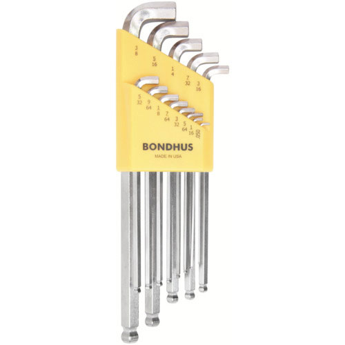 ボンダス　スタビー・ボールポイント・Ｌ－レンチ　ロング　インチ　セット１３本組（０．０５０－３／８）＿