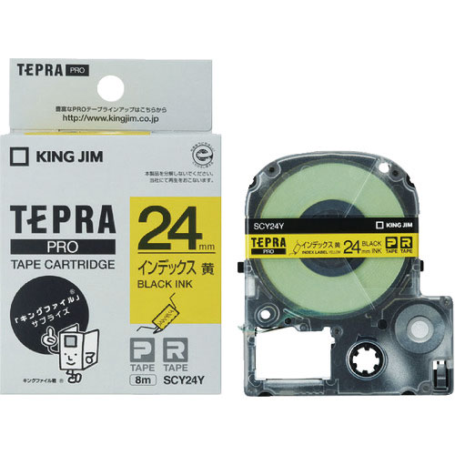 キングジム　ラベルプリンタ用テープカートリッジ　テプラＰＲＯテ－プカ－トリッジ　幅２４ｍｍ　黄＿