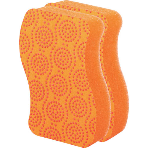 ３Ｍ　スコッチ・ブライト　スクラブドット清潔スポンジ２個パック（オレンジ）