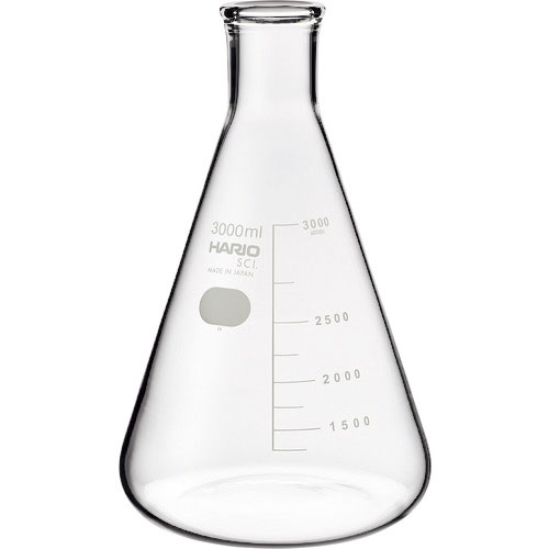 ＨＡＲＩＯ　三角フラスコ　目安目盛付　３０００ｍｌ＿