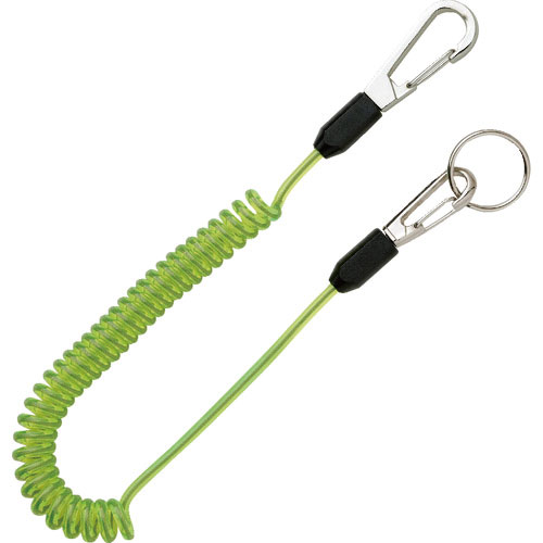 ＴＯＰ　セーフティコード　ステンレスワイヤー　イエローグリーン　最大長さ１３５０／自然長４１０ｍｍ＿