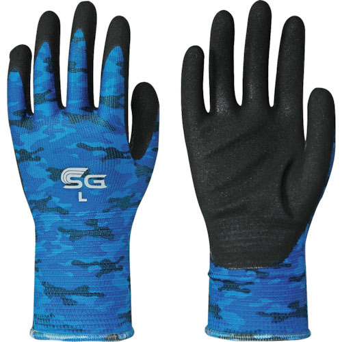 トワロン　ニトリル背抜き手袋　ＳＧ－Ａ００２　３双組　ミリタリーブルー　Ｌ　（３双入）＿