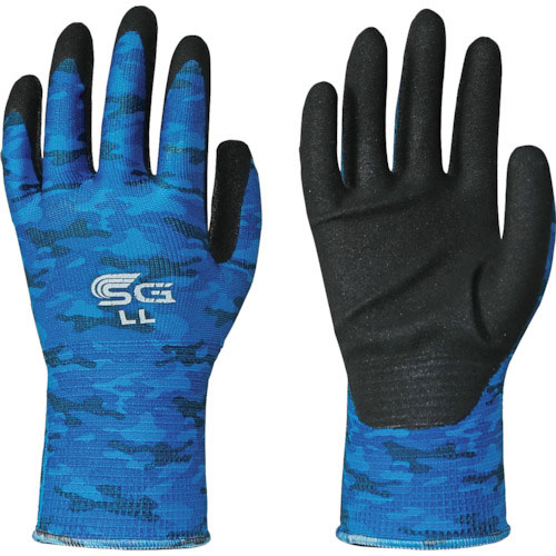 トワロン　ニトリル背抜き手袋　ＳＧ－Ａ００２　３双組　ミリタリーブルー　ＬＬ　（３双入）＿