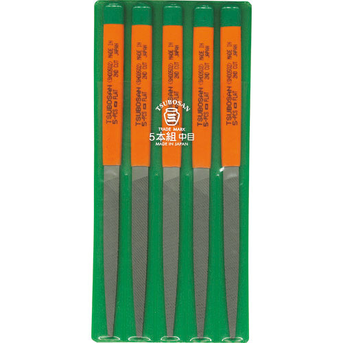 ツボサン　組ヤスリ　５本組　先細　中目＿