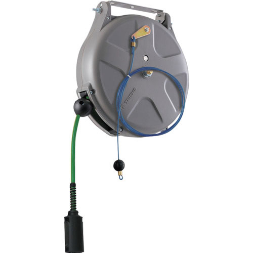 ＴＲＩＥＮＳ　導電エアーホースリール　ブレーキ式　内径６．５×外径１０ｍｍ　ホース全長１０ｍ　グレー＿
