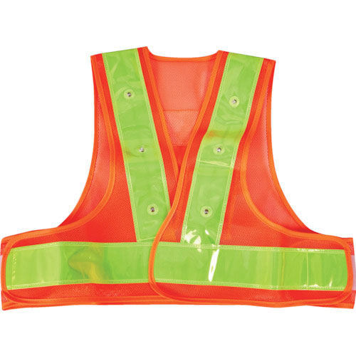 ＴＲＵＳＣＯ　ＬＥＤ付ショート安全ベスト　オレンジ×蛍光イエロー＿