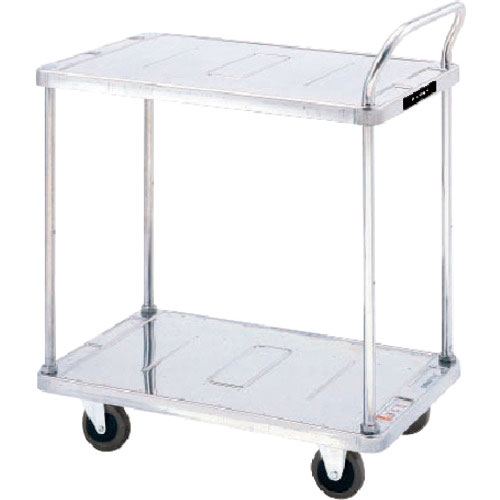 ダンディ　ステンレス台車　ダンディＳシリーズ　タイプＳＬ　２段テーブル片ハンドル式　Ｗ７１０×Ｄ４５＿