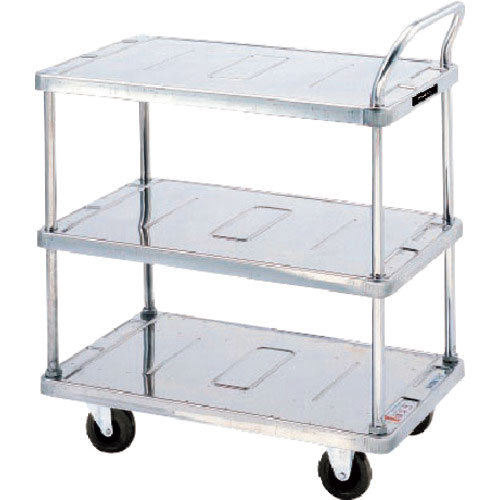 ダンディ　ステンレス台車　ダンディＳシリーズ　タイプＳＬ　３段テーブル片ハンドル式　Ｗ７１０×Ｄ４５＿