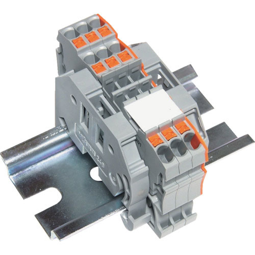 ＴＲＵＳＣＯ　スプリング式端子台３線式　３極　電線サイズ０．２５～１．５＿