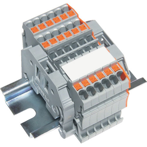 ＴＲＵＳＣＯ　スプリング式端子台３線式　６極　電線サイズ０．２５～１．５＿