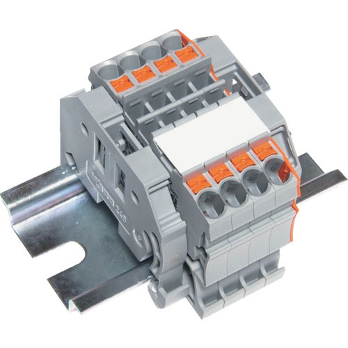 ＴＲＵＳＣＯ　スプリング式端子台２線式　４極　電線サイズ０．２５～２．５＿