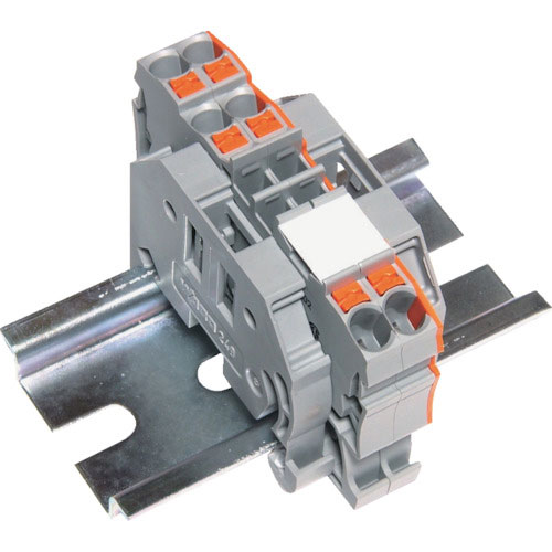 ＴＲＵＳＣＯ　スプリング式端子台３線式　２極　電線サイズ０．２５～２．５＿