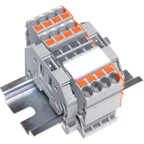 ＴＲＵＳＣＯ　スプリング式端子台３線式　４極　電線サイズ０．２５～２．５＿