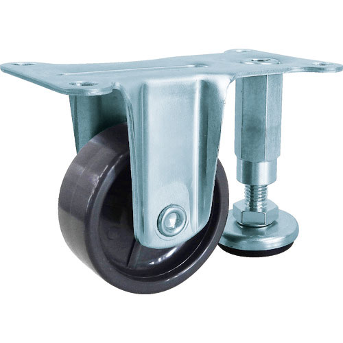 ユーエイ　アジャスター付キャスター固定６０径強化ナイロン車＿