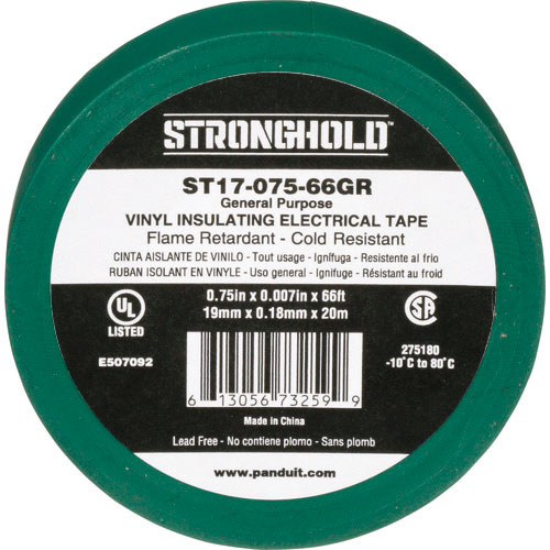 ストロングホールド　ＳｔｒｏｎｇＨｏｌｄビニールテープ　一般用途用　緑　幅１９．１ｍｍ　長さ２０ｍ　＿