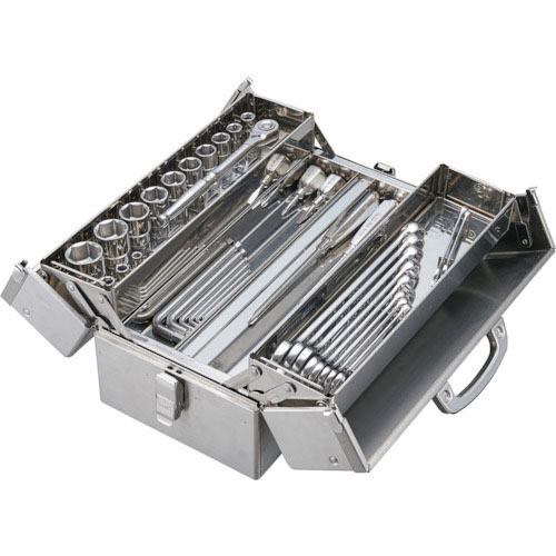 ＴＯＮＥ　整備用工具セット　ＳＵＳツールセット　間口４３３×奥行２２０×高さ２４５０ｍｍ　４７点セッ＿