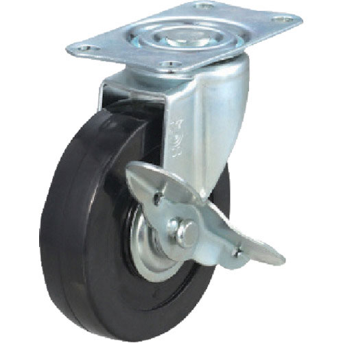 ユーエイ　キャスター　ステンレス製Ｓ付自在車　径１００ハードゴム車輪＿