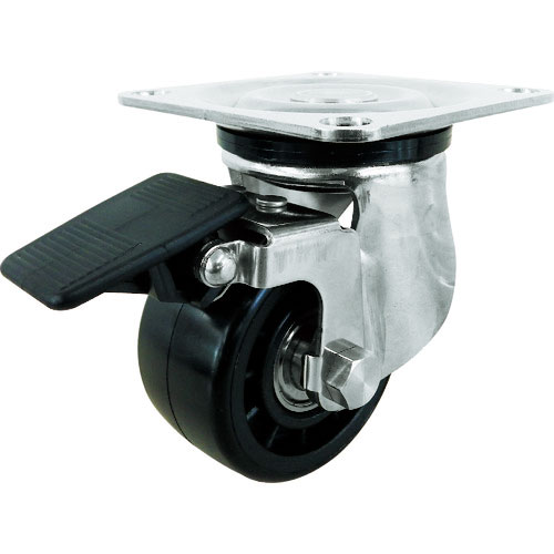 ユーエイ　プレート式キャスター自在車Ｓ付７５径強化ナイロン車輪＿