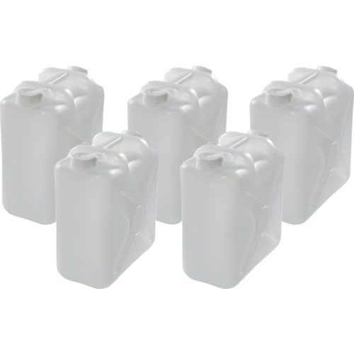 ＴＲＵＳＣＯ　両口ポリタンク（扁平缶）　ノズル無　２０Ｌ（５個まとめ買い）＿