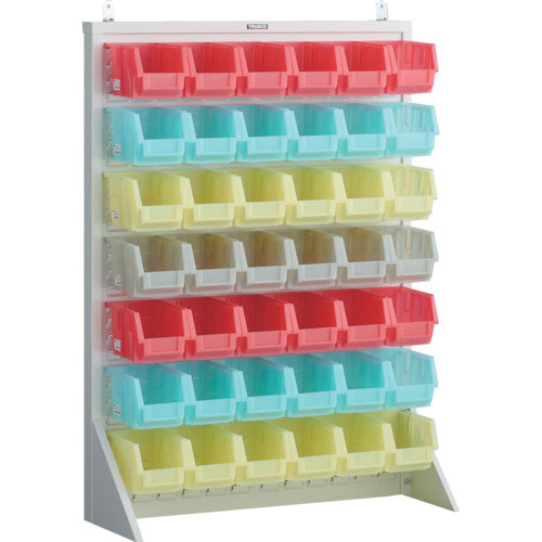 ＴＲＵＳＣＯ　パネルコンテナラック　片面式・床置タイプ・コンテナ半透明仕様　９１０×３２０×Ｈ１２４＿