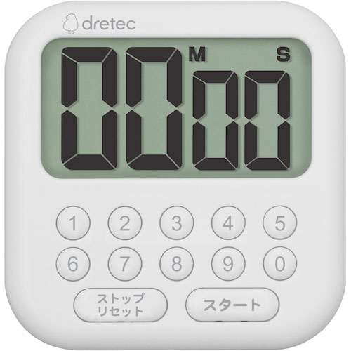 ｄｒｅｔｅｃ　大画面タイマー「シャボン１０」　ホワイト＿