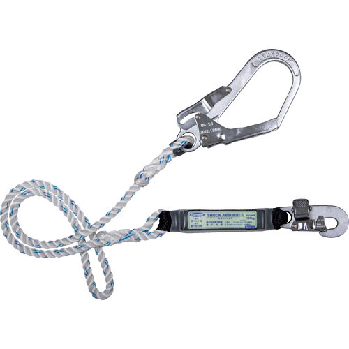 ツヨロン　胴ベルト型用ランヤード　ＴＢＬ－９３　ロープ式　三つ打ちロープ　スチールフック＿