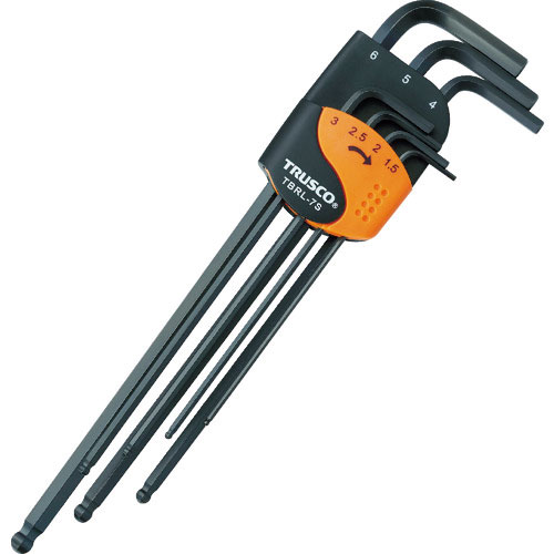 ＴＲＵＳＣＯ　ボールポイント六角棒レンチセット　ロングタイプ　７本組＿
