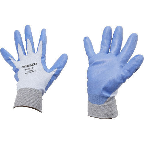 ＴＲＵＳＣＯ　耐切創手袋　１８Ｇ　ポリウレタンコーティング　Ｌサイズ＿