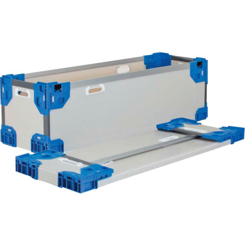 リス　テクセルハイブリッド折りたたみコンテナー　６０８６２４　長尺折り畳みコンテナＲＳ－ＳＭグレー／＿