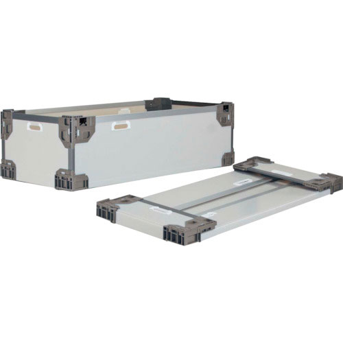 リス　テクセルハイブリッド折りたたみコンテナー　６３７４６４　長尺折り畳みコンテナＲＳ－ＳＭグレー／＿