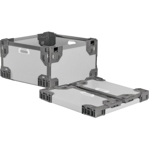 リス　テクセルハイブリッド折りたたみコンテナー　６３７５０１　長尺折り畳みコンテナＲＳ－ＳＭグレー／＿