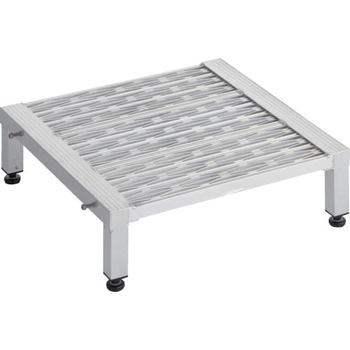 ＴＲＵＳＣＯ　高床式アルミ製ステップ　グレーチング仕様　６００Ｘ６００ＸＨ１９０～２２０＿