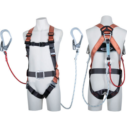 ツヨロン　フルハーネス　コアハーネス　ツインロープ式　オレンジ　Ｍサイズ＿