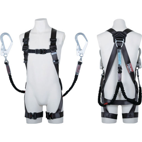 ツヨロン　黒影ハーネス　ツインランヤード付き　ＴＨ－５０４－２ＮＶ９３ＳＶ－ＯＴ　ノビロン　回転式ア＿