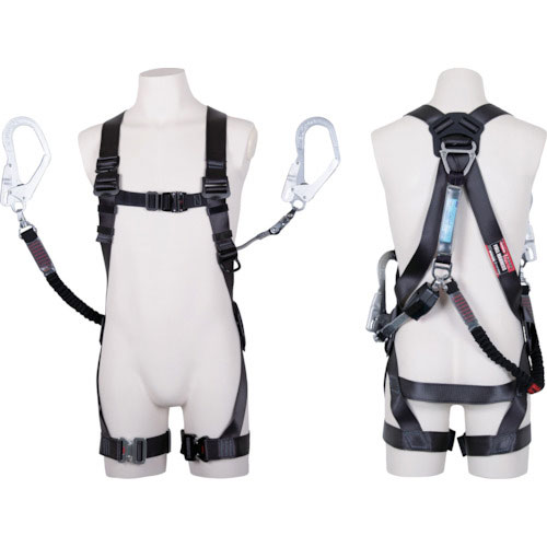 ツヨロン　黒影ハーネス　ツインランヤード付き　コルトリトラ／ノビロン　ロック機構付き（巻取式側のみ）＿