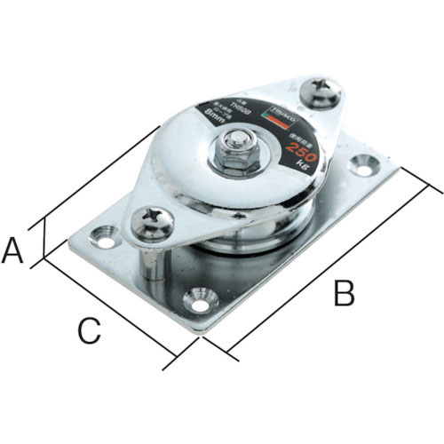 ＴＲＵＳＣＯ　固定滑車よこ型一車　ベアリング入り＿