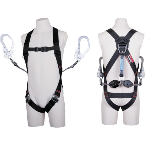 ツヨロン　ライトハーネス　ツインランヤード付き　ＴＨ－５１０－２ＣＲ９３ＳＶ　ツインコルトリトラ　黒＿