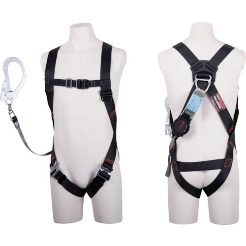 ツヨロン　ライトハーネスランヤード付　ＴＨ－５１０－ＯＨ９３ＳＶ－ＯＴ　ワン・ハンドリトラ　黒　Ｍサ＿