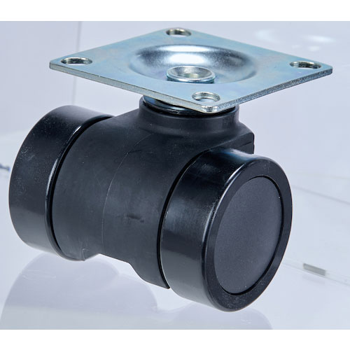 ＴＲＵＳＣＯ　プレート式重荷重用低床型　双輪キャスターダブルベアリング　ナイロン車６６ｍｍ＿