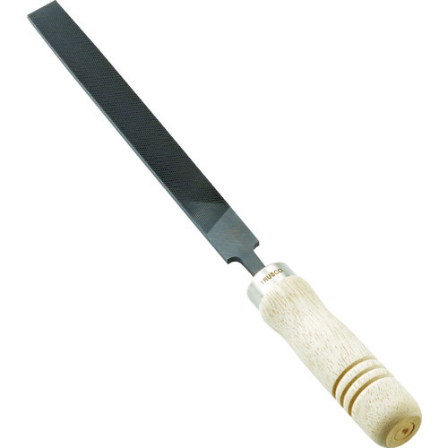 ＴＲＵＳＣＯ　鉄工用ヤスリ　木柄付　平　中目　刃長１５０＿