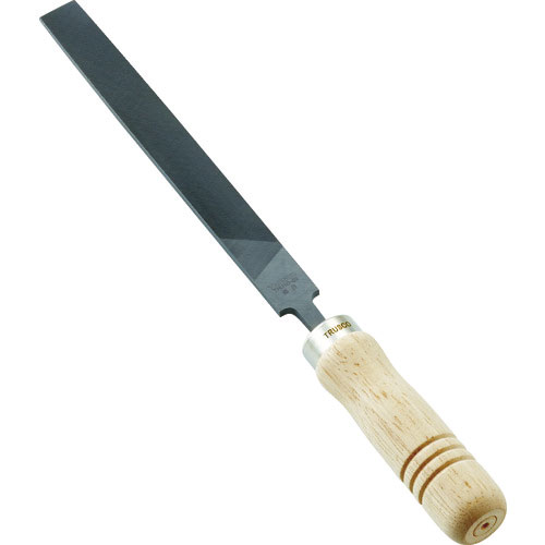 ＴＲＵＳＣＯ　鉄工用ヤスリ　木柄付　平　細目　刃長１５０＿