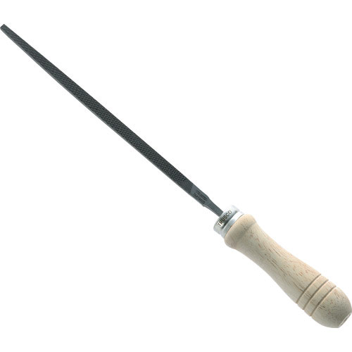 ＴＲＵＳＣＯ　鉄工用ヤスリ　木柄付　角　中目　刃長２５０＿