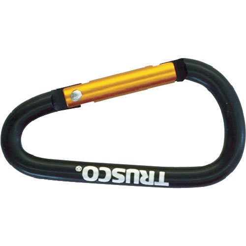 ＴＲＵＳＣＯ　まとめ買い　カラビナ　線径５ｍｍＸ５０ｍｍ　Ｄ型　ブラック１００個＿