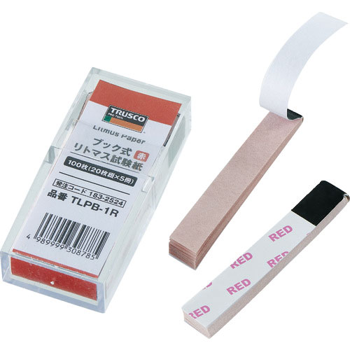 ＴＲＵＳＣＯ　ブック式リトマス試験紙　２０枚綴Ｘ５冊　赤＿