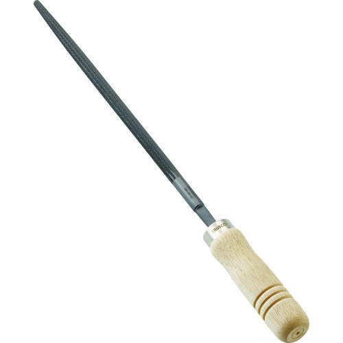 ＴＲＵＳＣＯ　鉄工用ヤスリ　木柄付　丸　中目　刃長２００＿