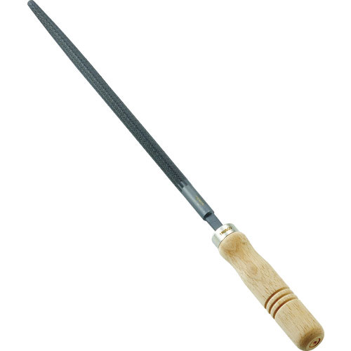 ＴＲＵＳＣＯ　鉄工用ヤスリ　木柄付　丸　中目　刃長２５０＿