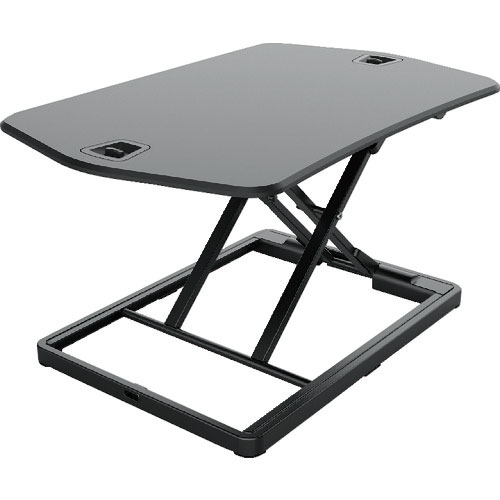 ＴＲＵＳＣＯ　ガス圧式卓上ＰＣデスク　ウルトラスリム　黒　７７０×４９０＿