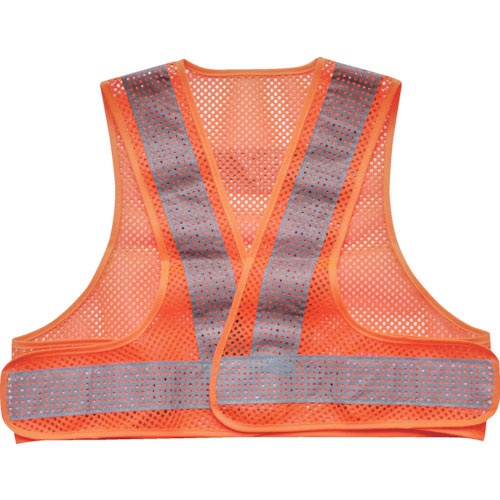 ＴＲＵＳＣＯ　メッシュ安全ベスト　ショート丈　オレンジ×シルバー　着丈４２０ｍｍ＿